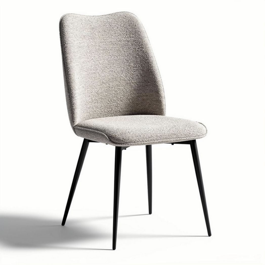 Stuhl aus strukturiertem stoff in grau mit metallbeinen 45 x 50 x 85cm