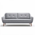 Grauer sofa aus textil mit holzbeinen für wohnzimmer 200 x 90 x 80cm