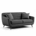 Sitzsofa aus grauem stoff mit kissen 180 x 90 x 80cm