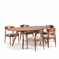 Esstisch set aus massivem holz mit sechs stühlen in walnut farbe 200 x 100 x 75cm