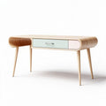 Schreibtisch aus Holz mit Schublade in mint und rosa 120 x 60 x 75cm