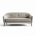 Sofa aus textil mit knopfen und holzfüßen 180 x 80 x 75cm in grau-beige