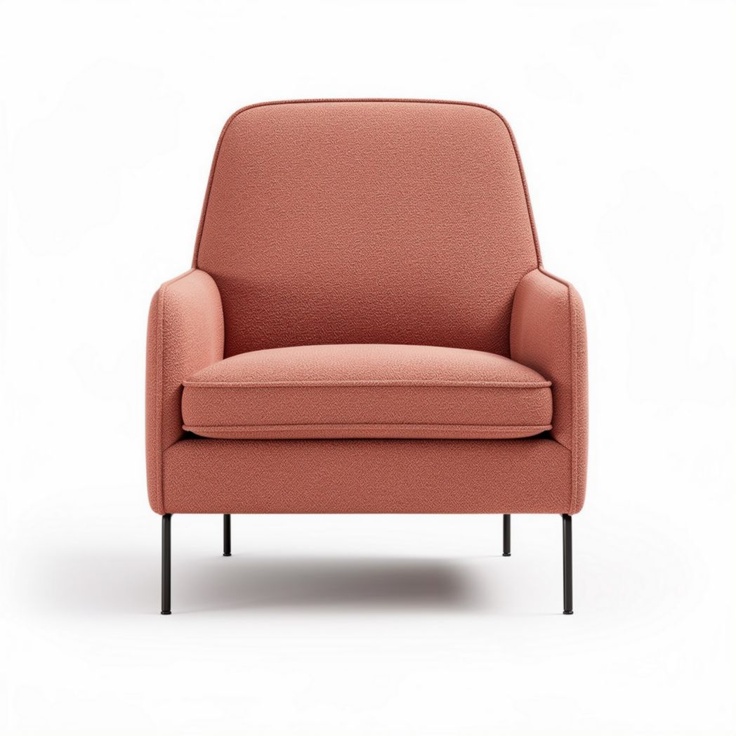 Sessel in terrakotta mit leichter Polsterung und Metallbeinen 80 x 70 x 85cm